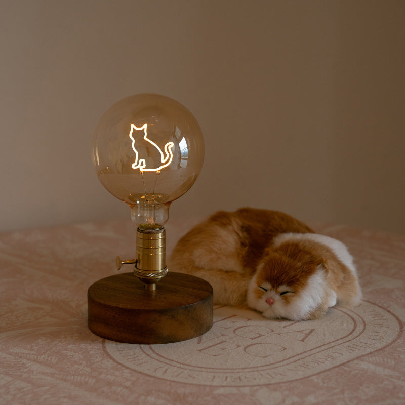 Cat Cute Girl Heart Bedroom Decoration Bedside Lamp