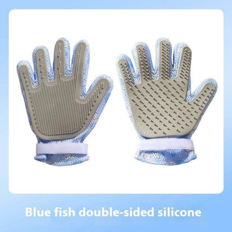 Pet Bath Cat Petting Gloves Double-sided Floating Hair Comb