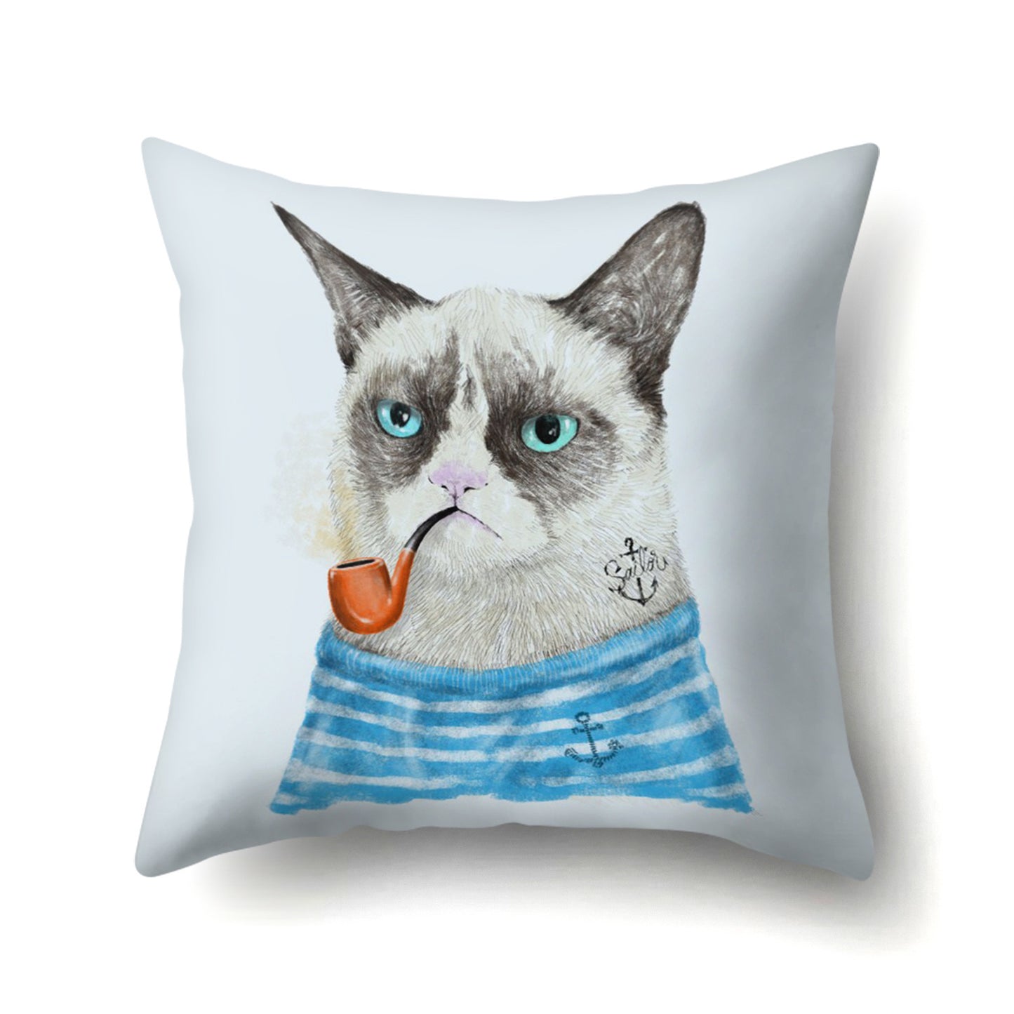 Printed Cute Animal Cat Polyester Pillowcase