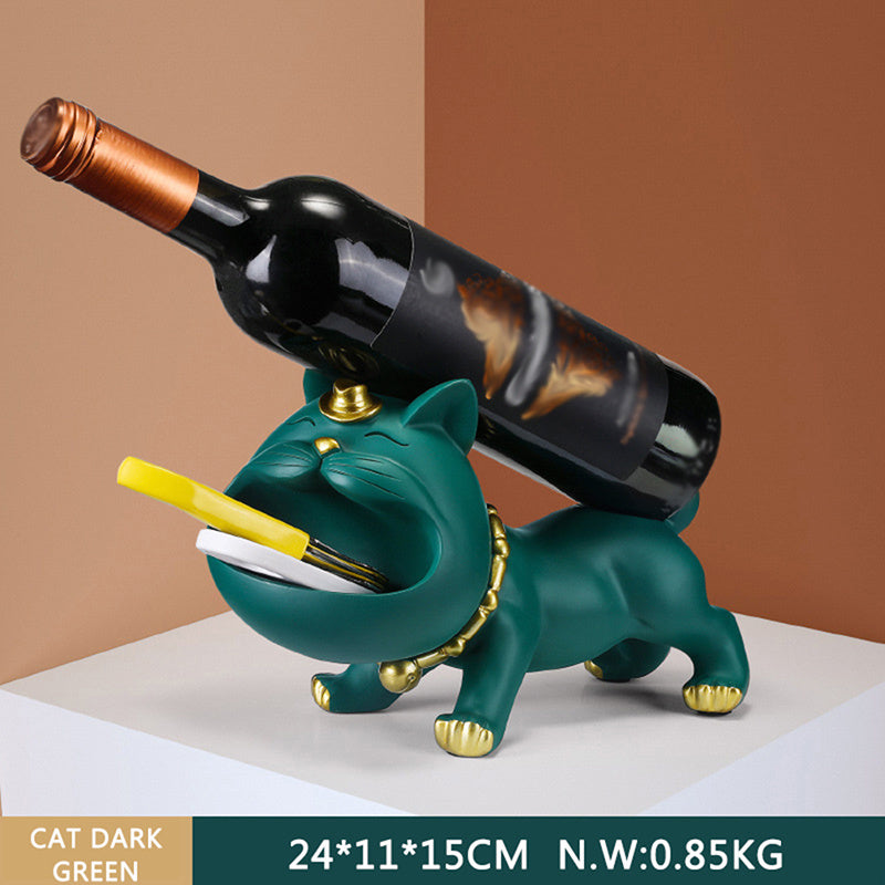 Small Cat And Dog Red Wine Rack Creativity