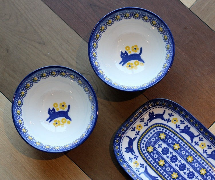 Cat Ceramic Underglaze Color Tableware