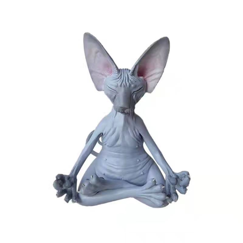 Creative Thinking Meditation Cat Resin Craft Ornament