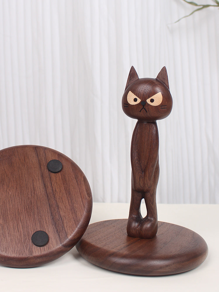 Wooden Cat Stand Tissue Holder