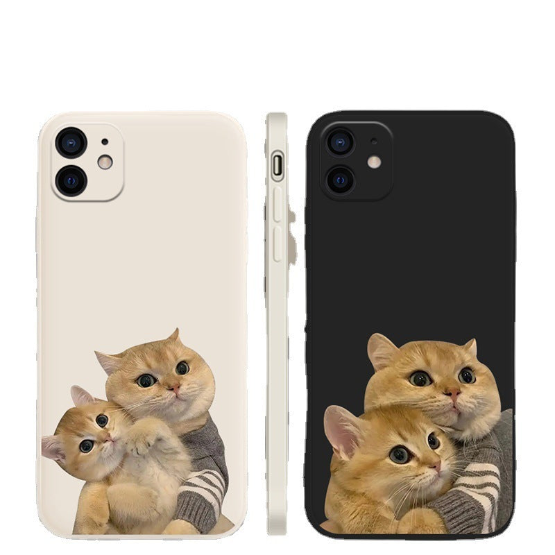 Cute Cat Phone Case Couple Love Silicone