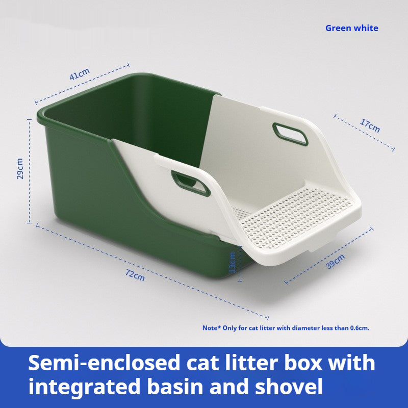 Semi Enclosed Integrated High Splash Proof Cat Litter Box