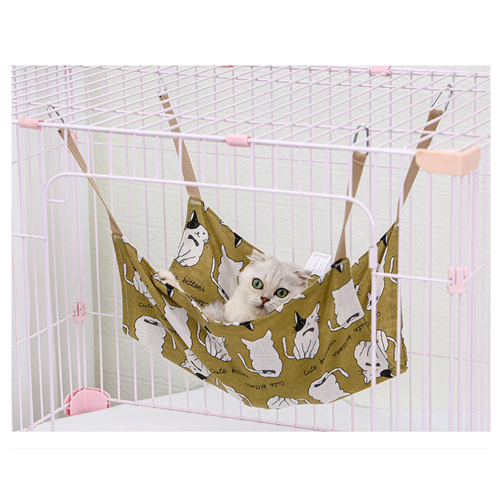 Breathable Cat Cotton Linen Hammock Wear Resistant Multicolor Cat Cage Hanging Bed Soft With Hanging Hook Cat Hammock Bed Summer