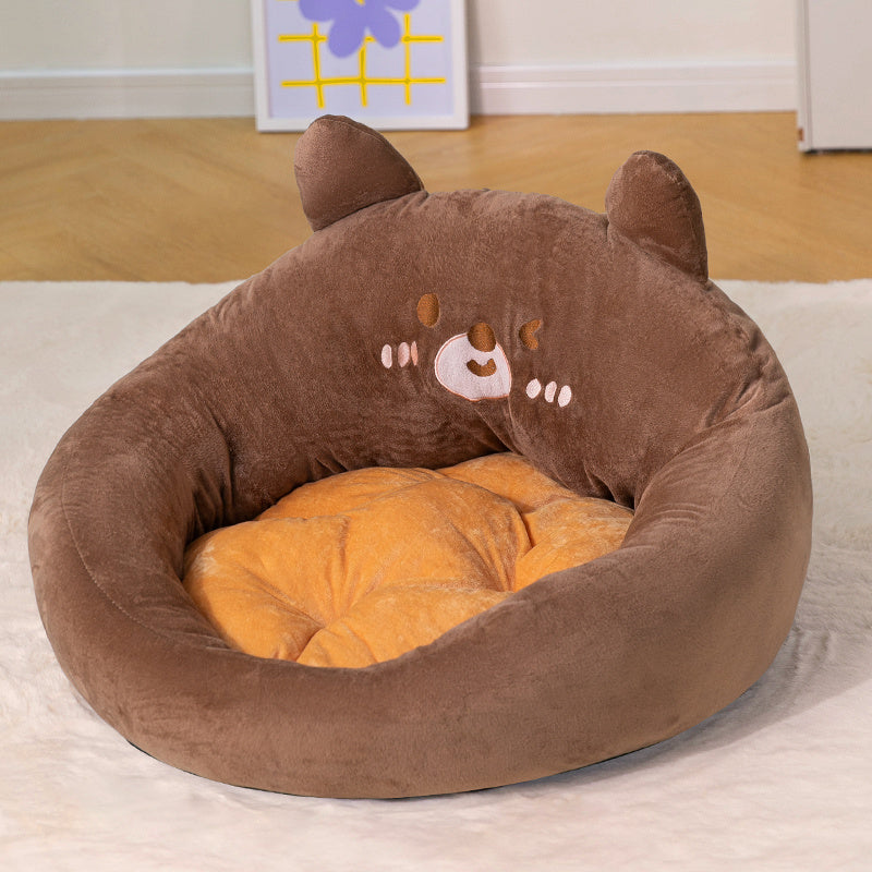 Universal Winter Warm Semi-enclosed Cute Cat Litter