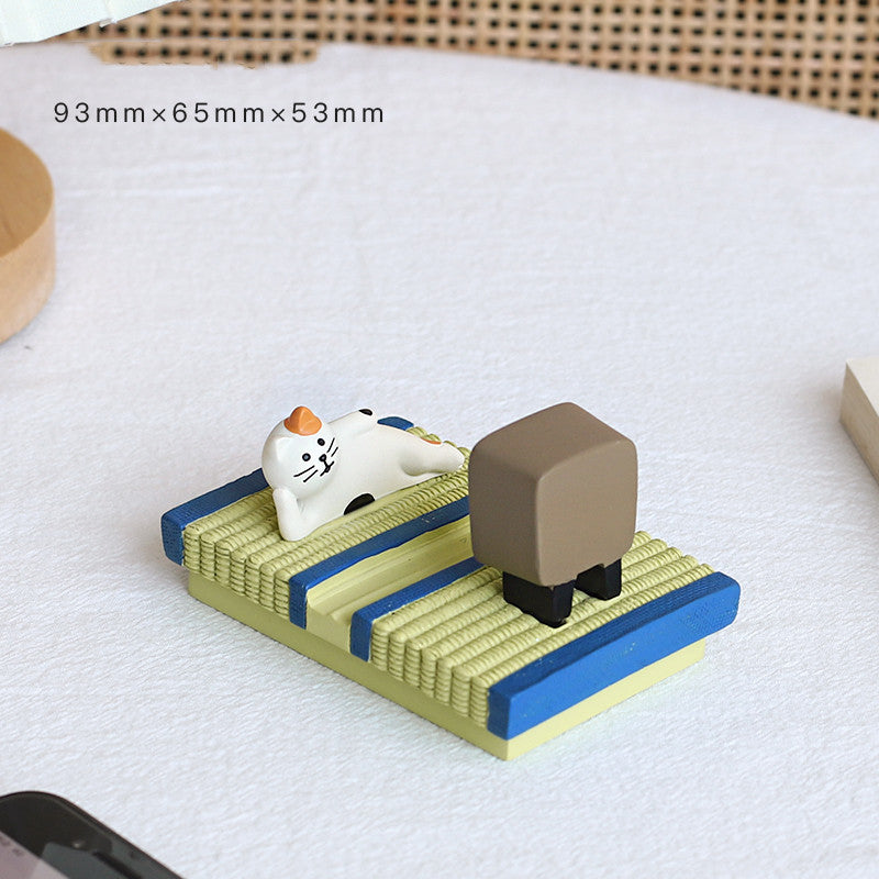 Cute Cat Book Mobile Phone Stand Desktop Decoration