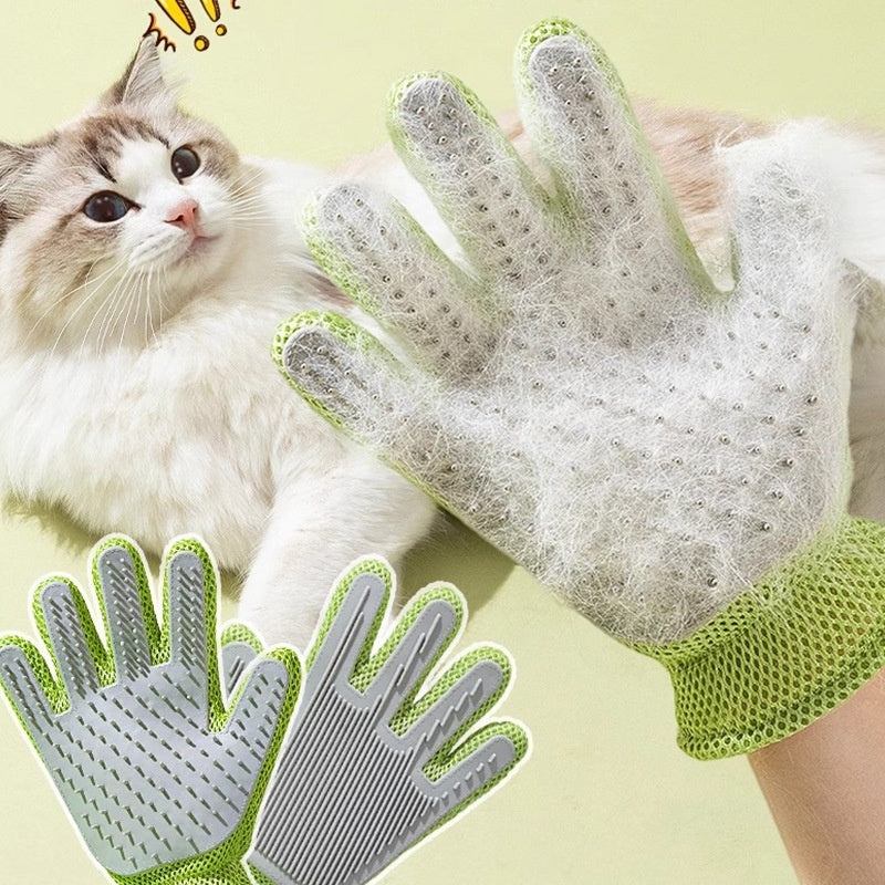 Pet Bath Cat Petting Gloves Double-sided Floating Hair Comb