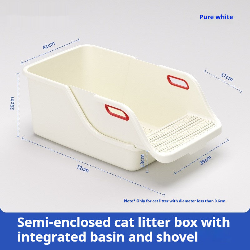 Semi Enclosed Integrated High Splash Proof Cat Litter Box